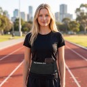 Elastisk löparbälte för magen 13 cm Sömlös sportficka för mobil och nycklar Bälte för löpning, maraton och triathlon 5
