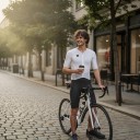 Herrcykelsats Tröja med kort ärm och shorts Tröja polyester och spandex Shorts polyamid och spandex Vit och svart 7