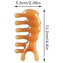 Peigne de massage gua sha en résine 11,2 x 5,3 cm Peigne à larges dents aux extrémités arrondies Ambre Pour le massage du cuir chevelu 2