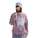 Varm fleecejacka med ståkrage och dragkedja, bröstficka och sidofickor med dragkedja, strukturerat mönster, lös passform, unisex 11