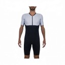 Herrcykelsats Tröja med kort ärm och shorts Diagonala ränder Elastiskt material 80 % polyester och 20 % spandex Vit och svart 1