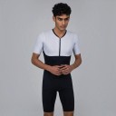 Herrcykelsats Tröja med kort ärm och shorts Diagonala ränder Elastiskt material 80 % polyester och 20 % spandex Vit och svart 4
