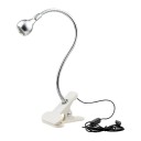 LED-lampa med klämma och flexibel gås hals USB 5 V ström 118 cm kabel med strömbrytare Höjd 27,6 cm Vitt ljus För bord, bok och säng 2