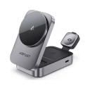 Fällbar magnetisk laddstation 3 i 1 15 W ACEFAST E22 Zinklegering För iPhone Apple Watch och AirPods Grå För bordet och på resan 1