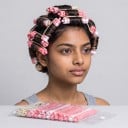 Bigoudis à permanente avec élastique Ensemble de 12 pièces 9 x 0,9 cm Bigoudis en plastique ABS Rose et blanc Pour des coiffures volumineuses 5
