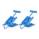 Aide à enfiler des chaussettes sans se pencher 2 pcs Enfileur de chaussettes et bas en plastique avec longue poignée Bleue Pour les seniors et après 1