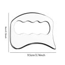 Grattoir gua sha en acier inoxydable 9,5 x 8 cm Plaque de massage avec trou pour les doigts Argenté Pour le massage des muscles du dos, des jambes 2
