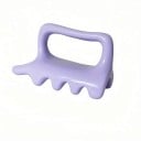 Peigne de massage gua sha à main avec poignée 9,2 x 6,5 cm Outil de massage avec deux rangées de dents arrondies Violet Pour le massage de la nuque 1