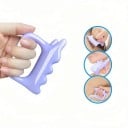 Peigne de massage gua sha à main avec poignée 9,2 x 6,5 cm Outil de massage avec deux rangées de dents arrondies Violet Pour le massage de la nuque 5