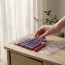 Bigoudis à permanente avec élastique Ensemble de 12 pièces 9 x 1,1 cm Bigoudis en plastique ABS Rouge et bleu Pour des coiffures volumineuses 4