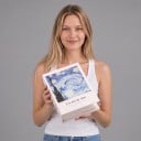 Fotoalbum na 100 fotografií 16,5 x 12,5 x 5 cm Priehľadné PVC obaly Biely obal s modrým motívom Hviezdna noc Van Gogh Malé album na fotky 4