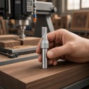 Drážkovací fréza TCT 10 x 20 mm Rovná trojbřitá Stopka 1/2 palce 12,7 mm Tvrdokov Horní frézka i CNC Stříbrná Dřevo a dřevotříska 4