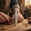 Drážkovací fréza TCT 10 x 20 mm Rovná trojbřitá Stopka 1/2 palce 12,7 mm Tvrdokov Horní frézka i CNC Stříbrná Dřevo a dřevotříska 5