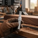 Drážkovací fréza TCT 10 x 20 mm Rovná trojbřitá Stopka 1/2 palce 12,7 mm Tvrdokov Horní frézka i CNC Stříbrná Dřevo a dřevotříska 6