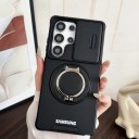 Skyddande fodral för Samsung Galaxy S25 FE Med skjutbar kameralucka Cirkulärt stativ Stöd för magnetisk laddning Fodral 2