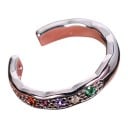 Záušnice bez propichovania 1 ks Vlnitá manžeta na ucho s farebnými zirkónmi Fazetovaný ear cuff na chrupavku 3