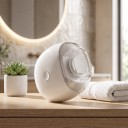 Lime à ongles électrique 2 en 1 pour enfants et adultes avec lumière LED et 3 vitesses 7,1 x 5,6 cm Chargement USB-C Blanc Manucure silencieuse 4