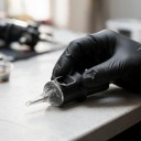 Tetovací jehly cartridge 1214RL Round Liner 14 hrotů 20 ks Jednorázové sterilní S membránou Nerezová ocel 304 Černé Na linky a kontury 2