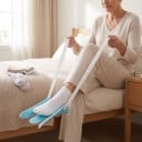 Enfileur de chaussettes avec trois doigts 22,5 x 12,5 cm Aide textile pour enfiler des chaussettes avec des sangles de traction Pour les seniors 5