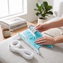 Enfileur de chaussettes avec trois doigts 22,5 x 12,5 cm Aide textile pour enfiler des chaussettes avec des sangles de traction Pour les seniors 10