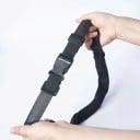 Løbebælte til mobil med lynlås lomme 22 cm Elastisk sportsbælte udvides op til 130 cm Sort Bælte til løb fitness og cykling 6