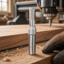 Fraise à rainurer TCT 10 x 28 mm Droite à trois dents Queue 1/2 pouce 12,7 mm Carbure Fraiseuse supérieure et CNC Argent Bois et panneaux 6