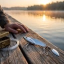 Kovová nástraha VIB 6,1 cm 14 g s rotujícím plíškem a svítícíma 3D očima Zinková slitina Stříbrná Dva trojháčky Na přívlač dravých ryb 2