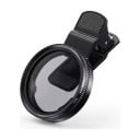 Filtro CPL polarizzatore per mobile 52 mm con clip Anello rotante 360° Riduzione dei riflessi Alluminio e vetro ottico Nero Per iPhone e Android 3