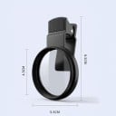 Filtro CPL polarizzatore per mobile 52 mm con clip Anello rotante 360° Riduzione dei riflessi Alluminio e vetro ottico Nero Per iPhone e Android 6