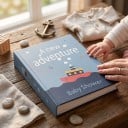 Fotoalbum na 100 fotografií 16,5 x 12,5 x 5 cm Priehľadné PVC obaly Modrý obal s lodičkou Baby Shower Album na fotky bábätka a detí 5