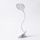 Aufladbare LED-Lampe mit Clip Rundlicht 8,6 cm Flexibler Arm 39,5 cm 1200 mAh USB-C Ein-Touch-Taste Weiß Zum Lesen und für den Tisch 3