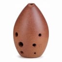 Keramický xun 8 otvorov Ladenie G 11 x 7 cm Z pálené hliny Hnedý Čínska hlinená flauta Hudobný nástroj pre začiatočníkov aj relaxáciu 5