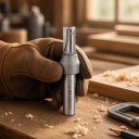 Fraise à rainurer à trois dents 12 x 20 mm Droite TCT Tige 1/2 pouce 12,7 mm Carbure Fraiseuse supérieure et CNC Argent Bois et panneaux de particules 2