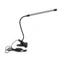 LED skrivebordslampe med klemme Fleksibelt gåsehaler 3 lysfarver 10 lysniveauer USB-strøm 5 W Lysliste 26,7 cm Sort Til læsning og arbejde 1