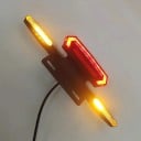 Zadní LED světlo na elektrokolo s blinkry 12 V Brzdové a koncové světlo Šířka 295 mm Plast Černé Krytí IPX5 S držákem na nosič 3