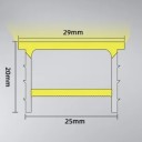 Profil LED en silicone 25 x 20 mm Bord blanc 29 mm Longueur 1 m Flexible Avec diffuseur Montage encastré dans la rainure Pour bande LED Sans bande LED 2