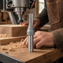 Fraise droite TCT 12 x 26 mm à trois dents pour rainurage, tige de 12,7 mm, 1/2 pouce, carbure, défonceuse et CNC, argenté, bois et panneaux 6