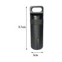 Capsule en aluminium pour médicaments Étui étanche pour comprimés 9,7 x 3 cm Bouchon à vis avec œillet pour clés Boîte EDC de poche 9