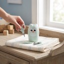 Kit de manucure pour bébés Ciseaux Coupe-ongles Lime en verre et Pince à épiler dans une trousse Hibou Acier inoxydable et ABS Soins des ongles 5