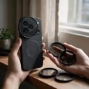 Case for iPhone 17 Pro Max with 58 mm Thread and 4 Filters CPL ND8 UV and Star Shaped MagSafe Magnetic Ring Black for Mobile Photography 2