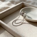 Záušnice bez propichovania 1 ks Ear cuff s dvojitým reťazcom Hladká dvojitá manžeta na chrupavku Kov Strieborná farba pre ženy 6