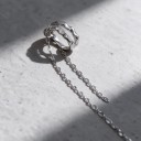 Cuff-uri pentru ureche fără piercing 1 buc Ear cuff cu lanțuri lungi Manșetă dublă ondulată pentru cartilaj Metal Culoare argintie pentru femei 1