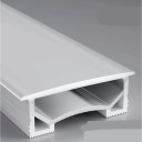 Profil LED en silicone 60 x 25 mm Bord blanc 68 mm Longueur 1 m Flexible Avec diffuseur Montage encastré dans la rainure Pour bande LED Sans bande LED 1