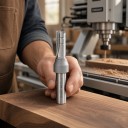 Fréza na drážky 12 x 30 mm Rovná trojbřitá TCT Stopka 1/2 palce 12,7 mm Tvrdokov Horní frézka i CNC Stříbrná Dřevo a dřevotříska 5