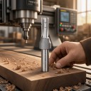 Fréza na drážky 12 x 30 mm Rovná trojbřitá TCT Stopka 1/2 palce 12,7 mm Tvrdokov Horní frézka i CNC Stříbrná Dřevo a dřevotříska 2