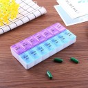 Týdenní dávkovač léků na 7 dní se 14 přihrádkami Ráno a večer Krabička na tablety 14,5 x 7 x 2,5 cm Plast PP Modrá a fialová 2