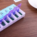 Týdenní dávkovač léků na 7 dní se 14 přihrádkami Ráno a večer Krabička na tablety 14,5 x 7 x 2,5 cm Plast PP Modrá a fialová 3