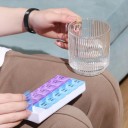Týdenní dávkovač léků na 7 dní se 14 přihrádkami Ráno a večer Krabička na tablety 14,5 x 7 x 2,5 cm Plast PP Modrá a fialová 12