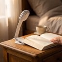 Ultra-thin Rechargeable LED Book Light with Clip 2-in-1 7 LEDs 3 Light Temperatures 5 Brightness Levels 200 mAh USB-C 15.9 cm White For Night Reading 7