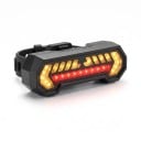 Zadní LED světlo na kolo se směrovkami a projekcí WEST BIKING Bezdrátový ovladač 12,6 x 3,3 cm 1200 mAh USB-C IPX5 Černé Na sedlovku 3